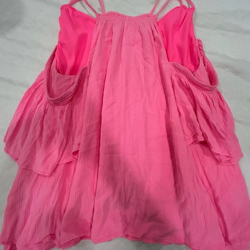 Lilly Pulitzer NWOT Off-the-Shoulder Ruffle Top Size Large Hot Pink - Picture 5 of 5